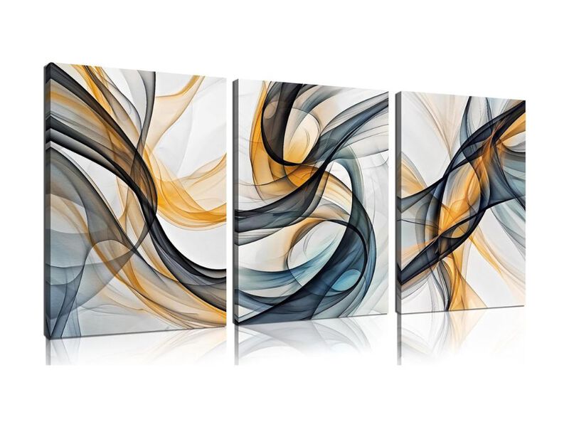 Abstract Wall Art 3 Piece Canvas Modern Decor for Living Room Bedroom Office Home image number 0