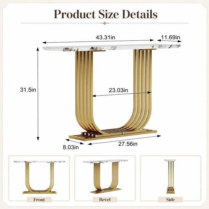 Narrow 43.3" Console Accent Table for Living Room