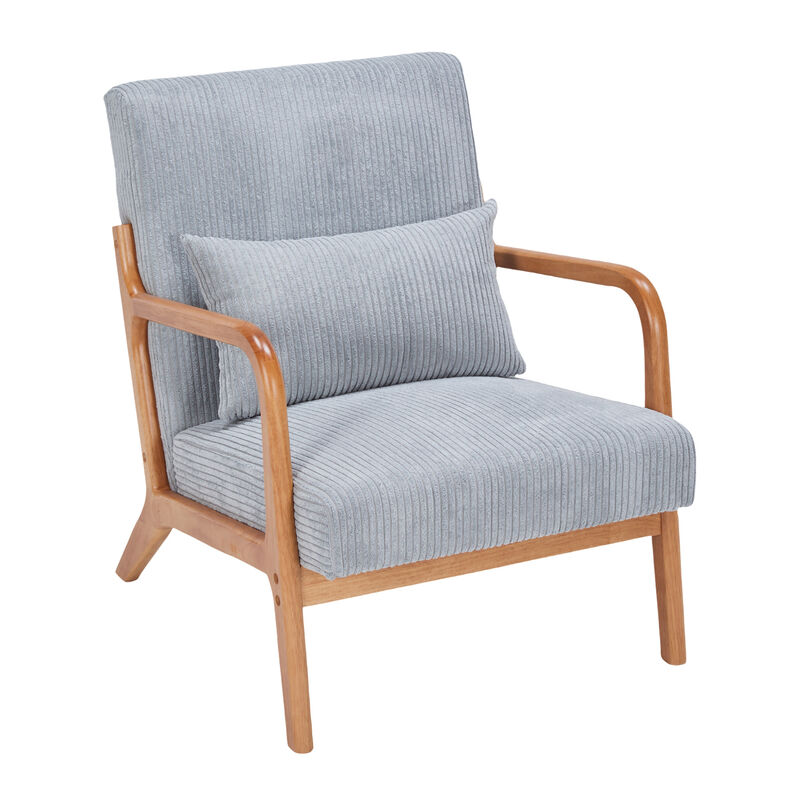 GOODSILO Mid-Century Modern Accent Chair with Ergonomic Support and Sustainable Rubberwood Frame image number 0