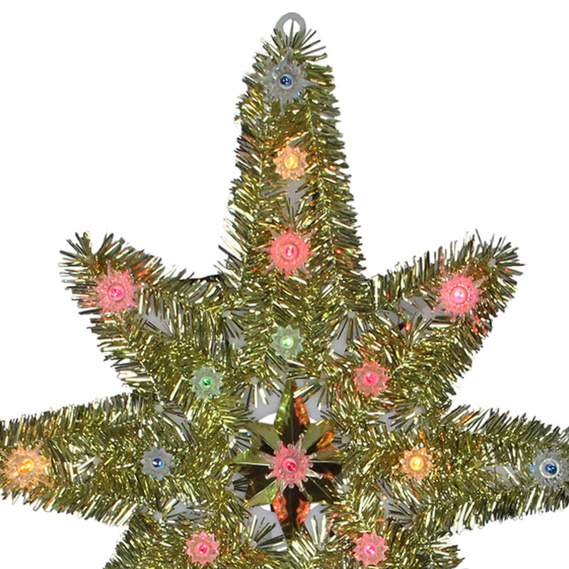 21" Lighted Gold Star of Bethlehem Christmas Tree Topper - Multicolor Lights image number 3