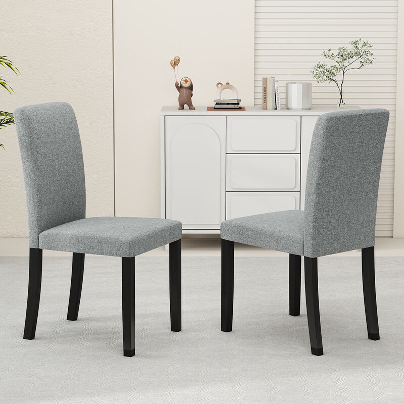 Modern Dining Chair Set of 2 with Mid Century Design and Rubber Wood Legs image number 1