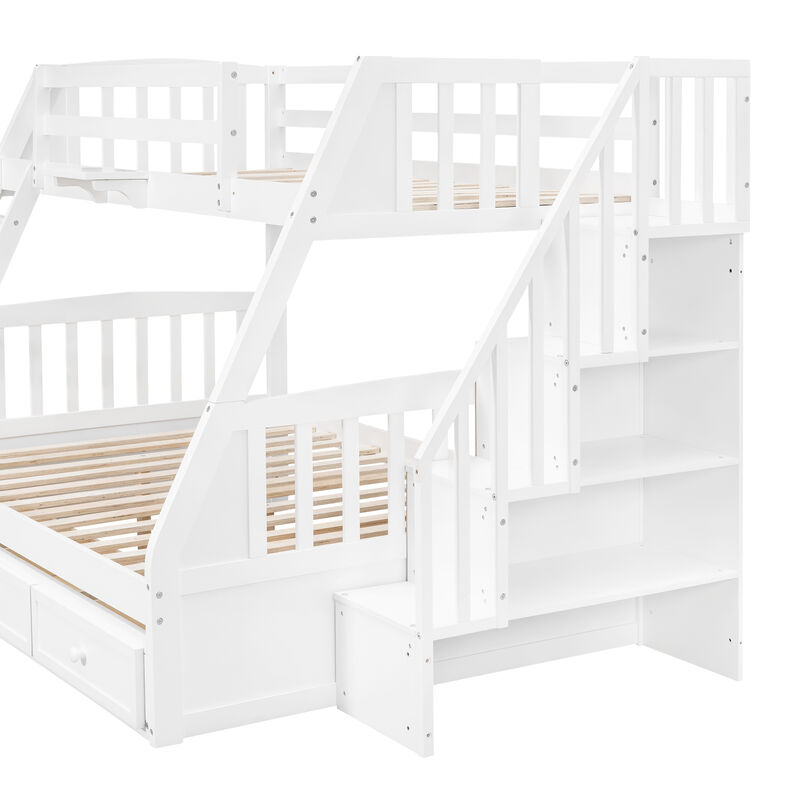 Merax Twin-Over-Full Bunk Bed with Drawers