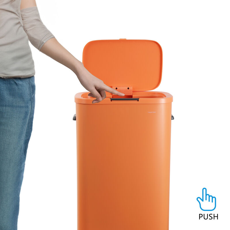 Tammi Kitchen 14.5-Gallon Slim Metal Push Button Trash Can