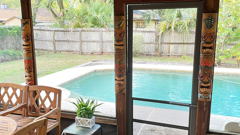 Set of 3 Tiki Mask Ocean Animal Totem Hand Carved Wall Decor Sculpture 40 Inch image number 5