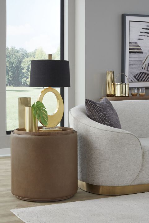 Yeal Storage End Table with Wooden Tray Top