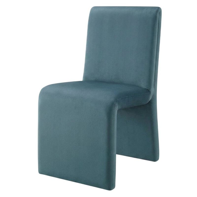 Upholstered Performance Velvet Dining Side Chair, Chocolate image number 1