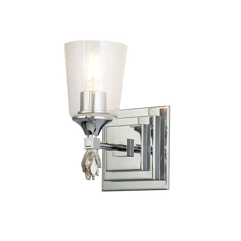 Lucas McKearn Vetiver 1 Light Wall Sconce in Polished Chrome with Silver Accent