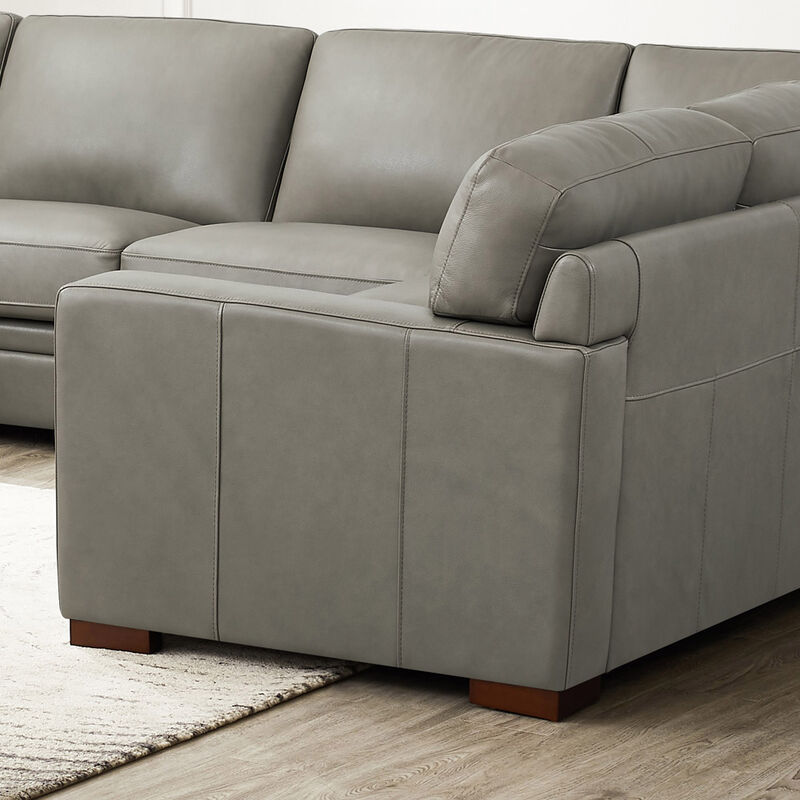 Dillon Top Grain Leather U-Shaped Sectional with Left Chaise