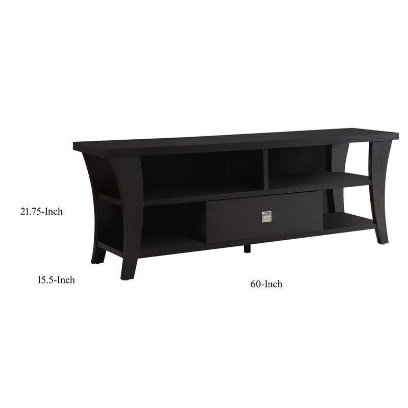 Attractive Transitional Style TV Console, Brown-Benzara