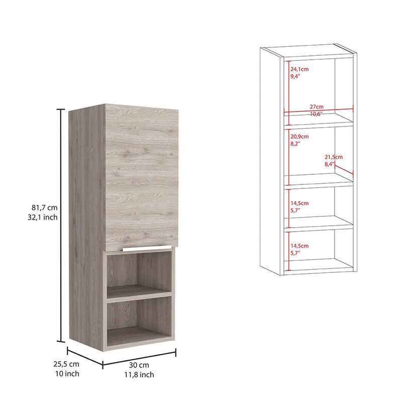 Medicine Cabinet Hazelton, Bathroom, Light Gray