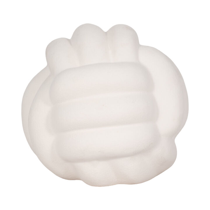 7" Knot Orb Rough Texture, White