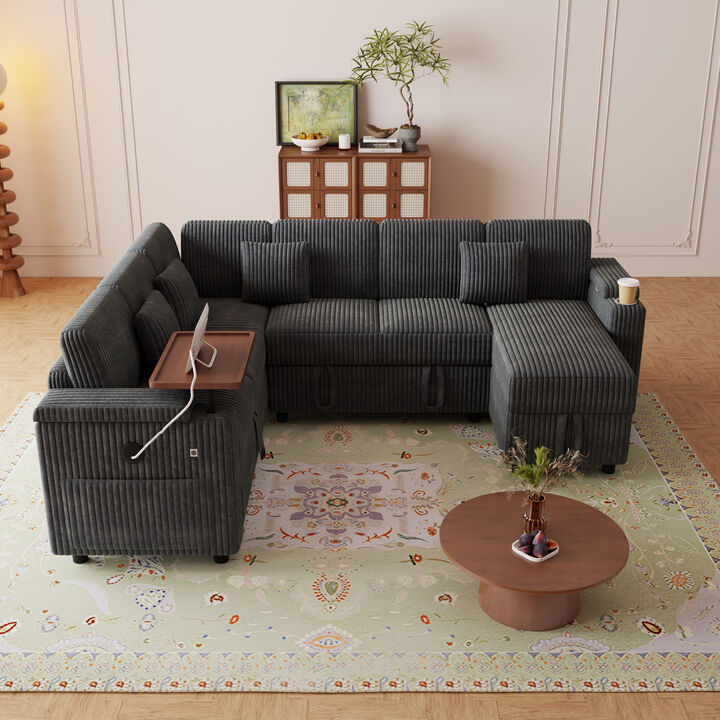 Saslip 100-inch pull-out Sectional