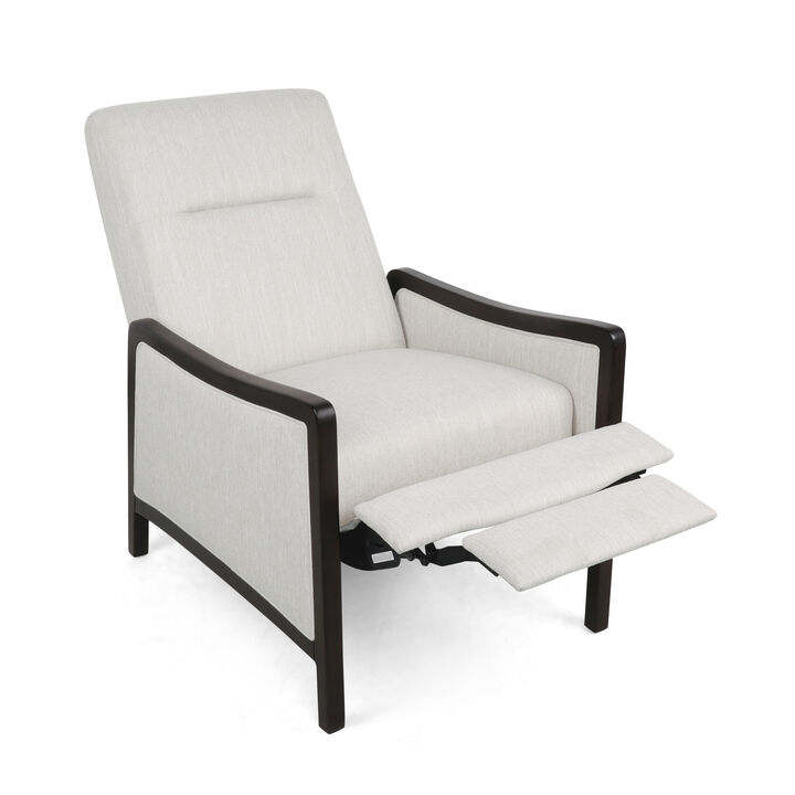 Merax Push-back Fabric Recliner Chair with Birch Wood Frame