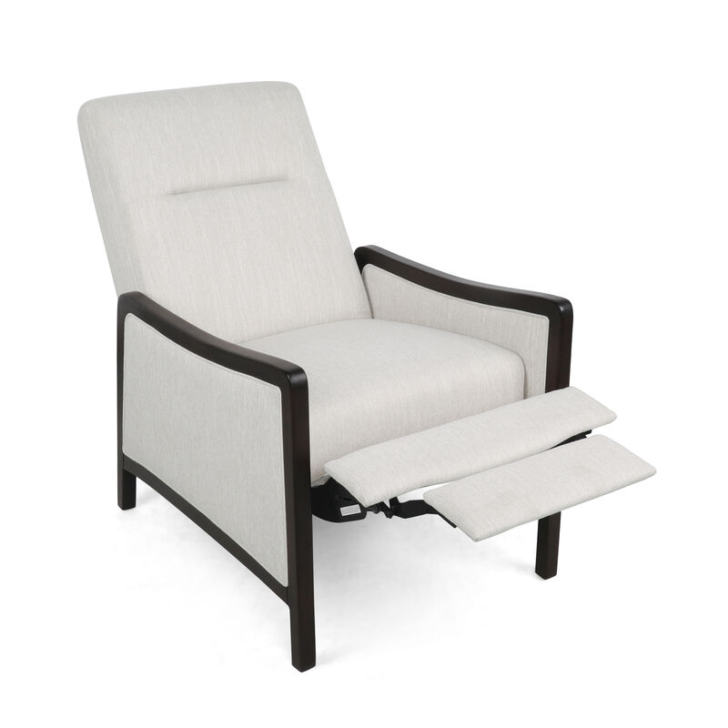 Merax Push-back Fabric Recliner Chair with Birch Wood Frame