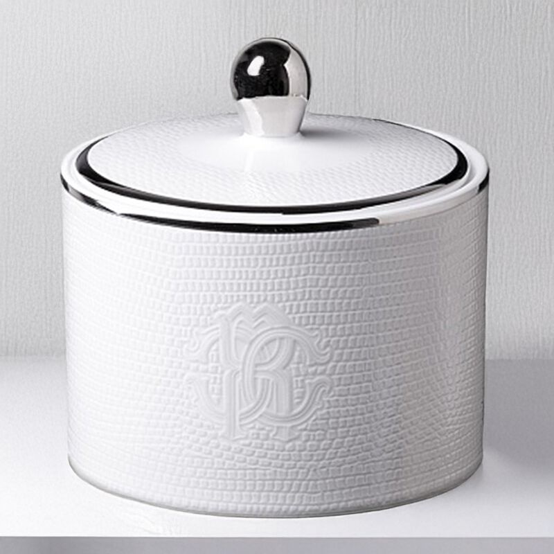 Sugar Pot LIZARD PLATIN   diam. 3.3", H 3.5" image number 2