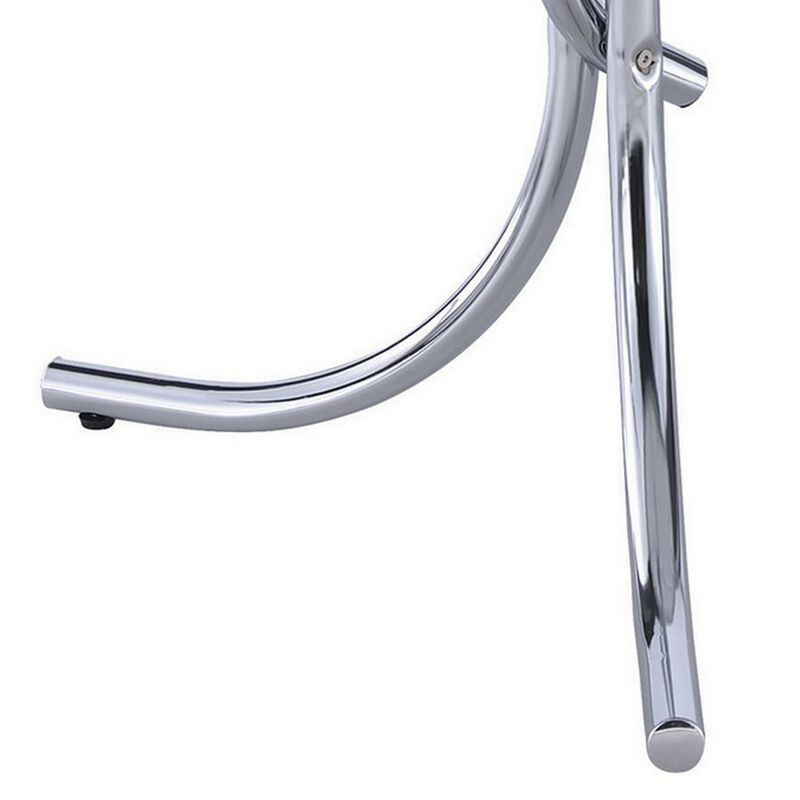 Loy 60 Inch Oval Dining Table, Glossy White Wood Top, Ribbed Chrome Apron