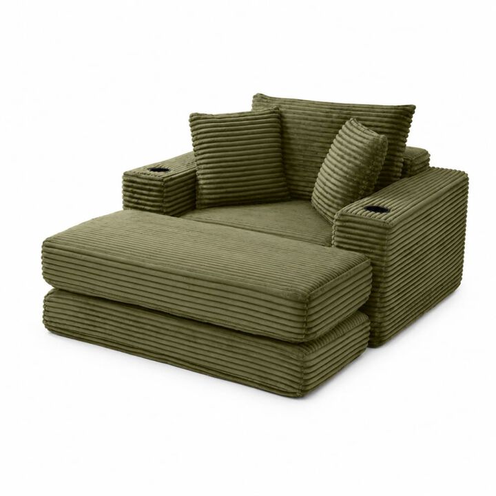 GOODSILO Oversized Cloud-Like Boneless Chaise Lounge Chair 3-in-1 Convertible Modular Sleeper Sofa for Reading, Living Rooms, Bedrooms and Small Apartments