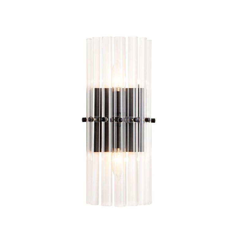 Clara 2-Light Black Crystal Glass Bar Wall Sconce image number 0