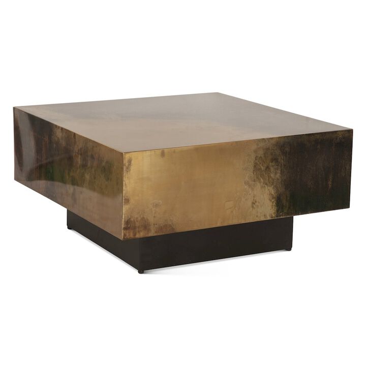 World Interiors St. George 35" Coffee Table in Oxidized Copper