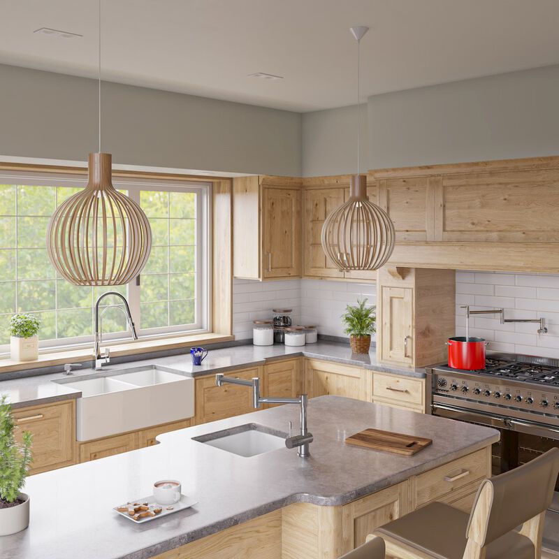 ALFI brand Gray Matte Square 18 x 18 Undermount / Drop In Fireclay Prep Sink