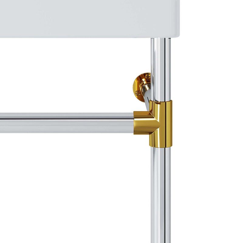 Modway Redeem 24" Wall-Mount Stainless Steel Bathroom Vanity in Silver/White image number 6