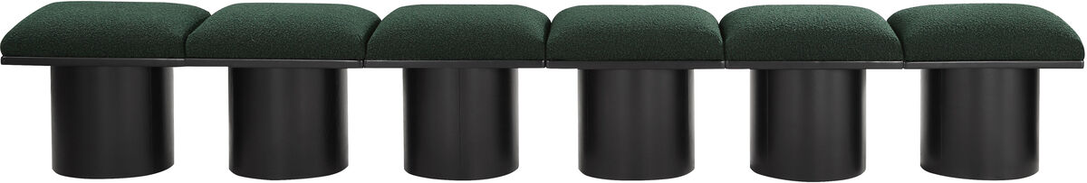 Meridian Furniture Pavilion Green Boucle Fabric Bench