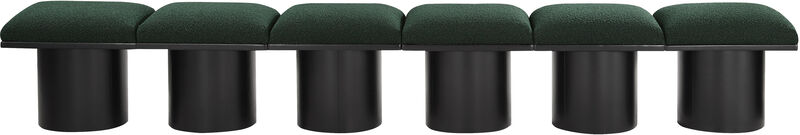 Meridian Furniture Pavilion Green Boucle Fabric Bench