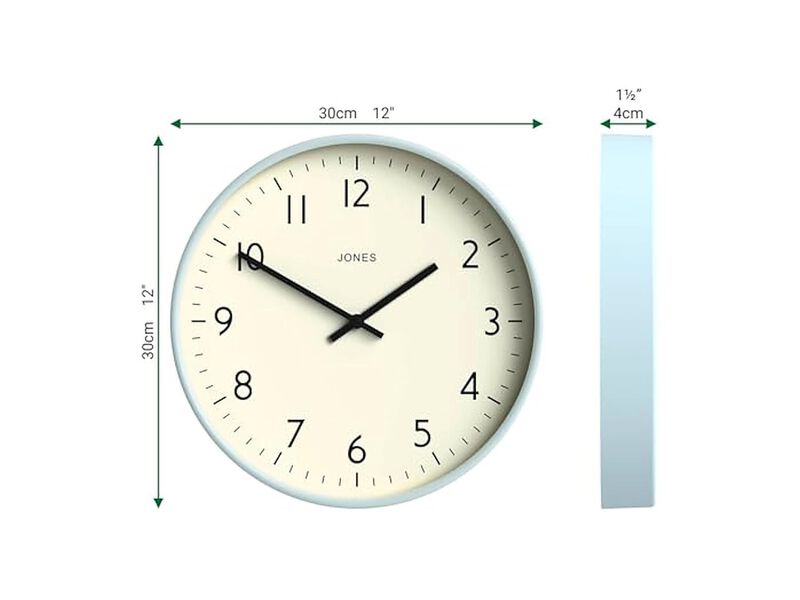 Studio Style Pale Blue Versatile Wall Clock 12 Inch Easy Read Modern image number 2