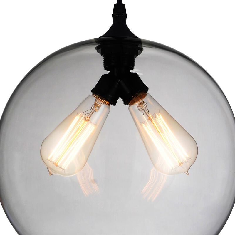 Glass 2 Light Down Mini Pendant With Clear Finish
