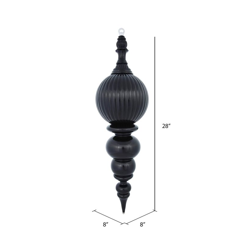 Vickerman 28" Shiny Finial Christmas Ornament, Shatterproof Plastic, Holiday Christmas Tree Decoration, Black image number 1