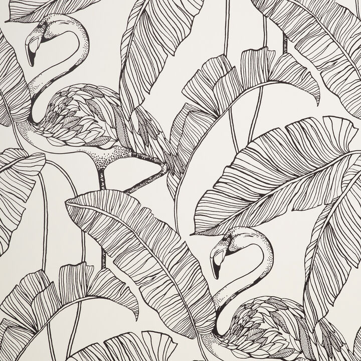 Mulholland White Flamingo Wallpaper