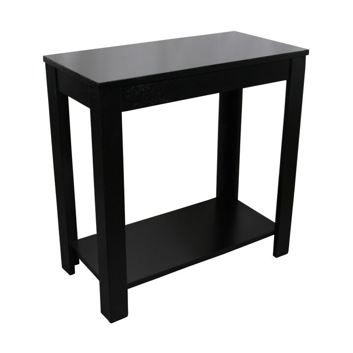 Hivvago 24 Inch Black End Table With Shelf