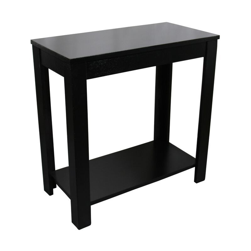 Hivvago 24 Inch Black End Table With Shelf