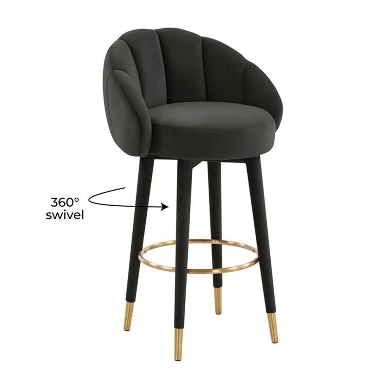 TOV Furniture Myla Black Swivel Bar Stool image number 6