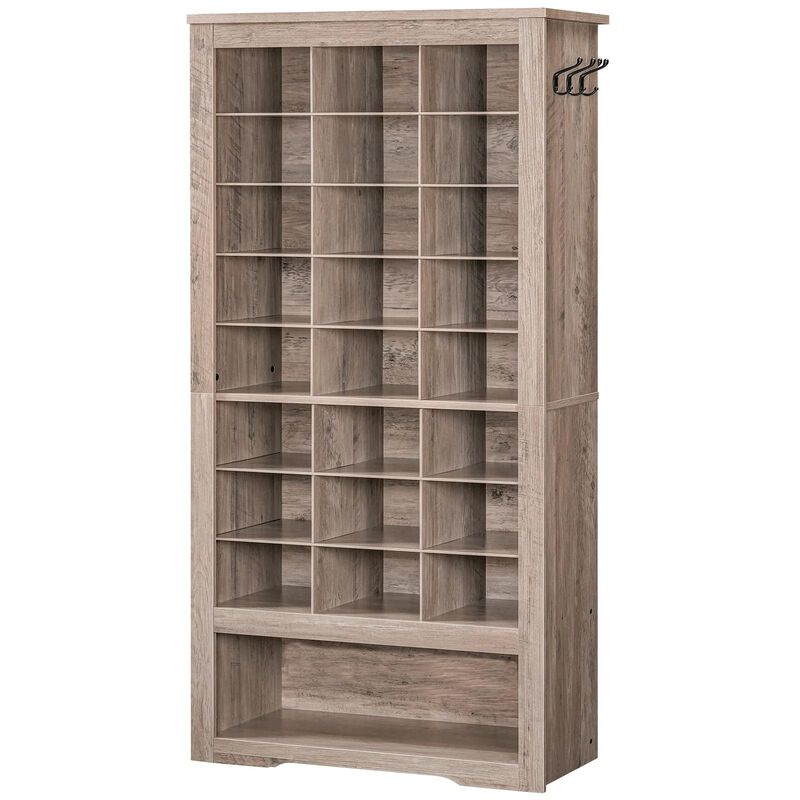 Shoe Storage Cabinet 9-Tier with 24 Compartments and 3 Hooks for Entryway image number 0