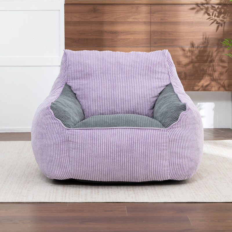 GOODSILO Ergonomic Corduroy Bean Bag Sofa Chair with Armrests for Comfortable Lounging and Relaxation in Any Living Space image number 3