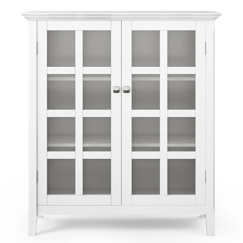 Acadian 39 inch Wide Solid Wood Transitional Storage Cabinet in White