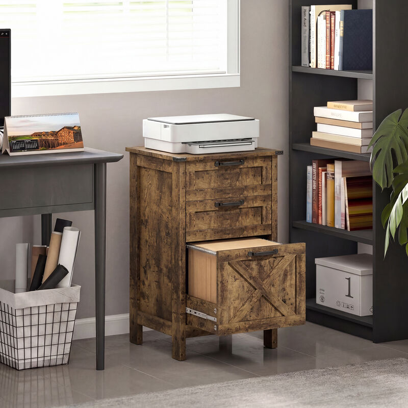 Hivvago Vertical File Cabinet with 3 Drawers for Office Storage image number 1