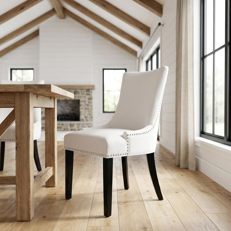 Vegan Leather Upholstered Dining Chair for Kitchen or Dining Room, Tan image number 4