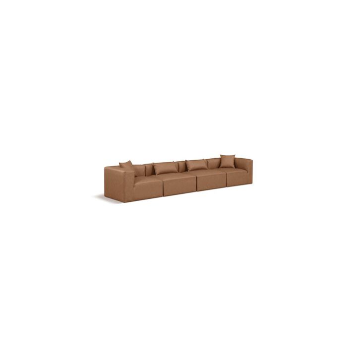 Meridian Furniture Cube Brown Vegan Leather Modular Sofa