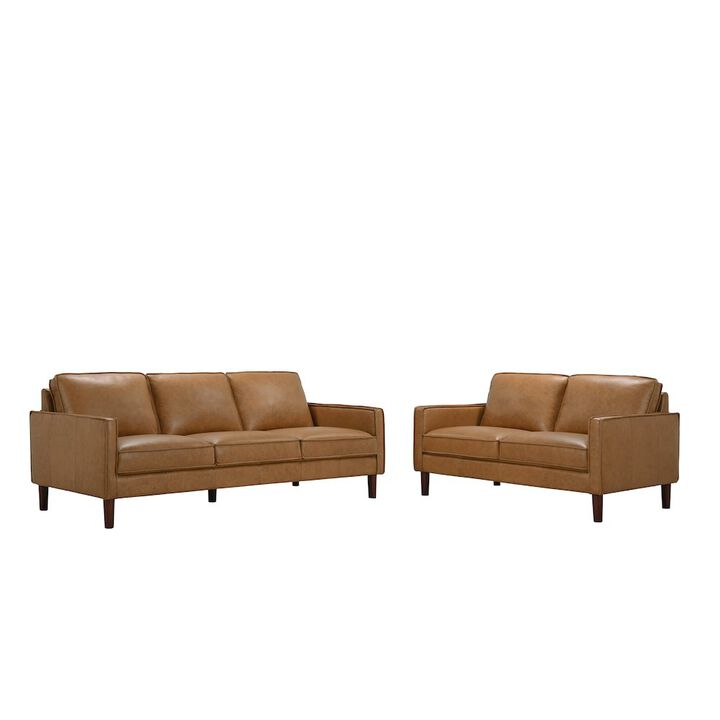 Porter Designs Soria Top-Grain Leather Sofa, Brown