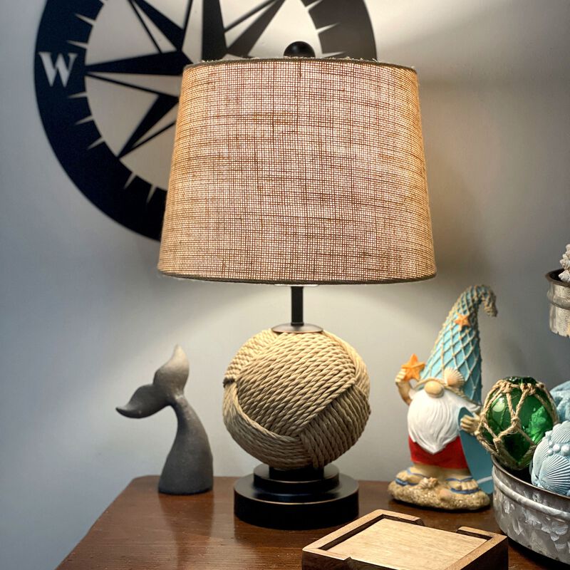 Set Of 2 Nautical Rope Table Lamps 225 Coastal Beach Decor Accent Lighting image number 7
