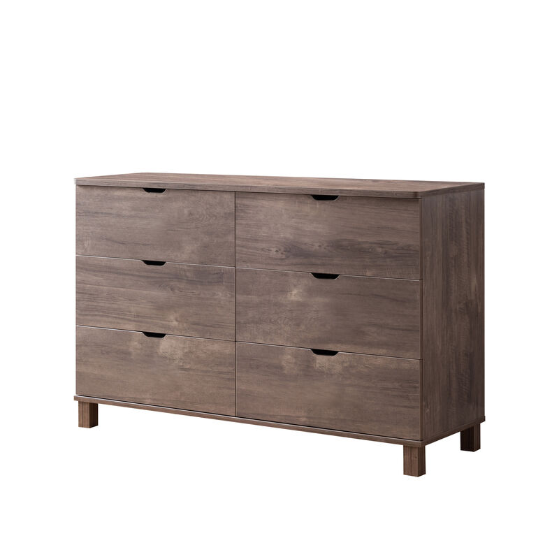Hazelnut Dresser with 6 Drawers