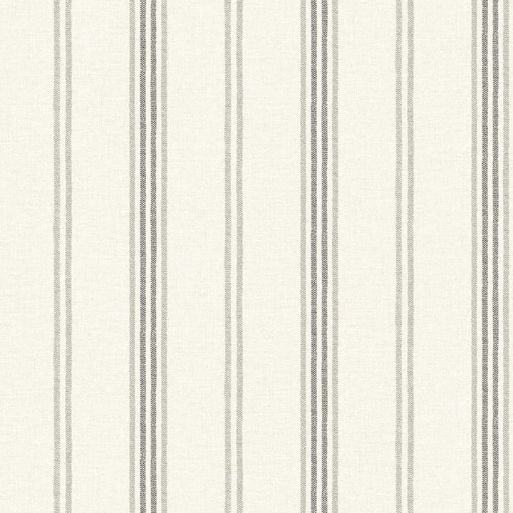 Lovage Charcoal Linen Stripe Wallpaper