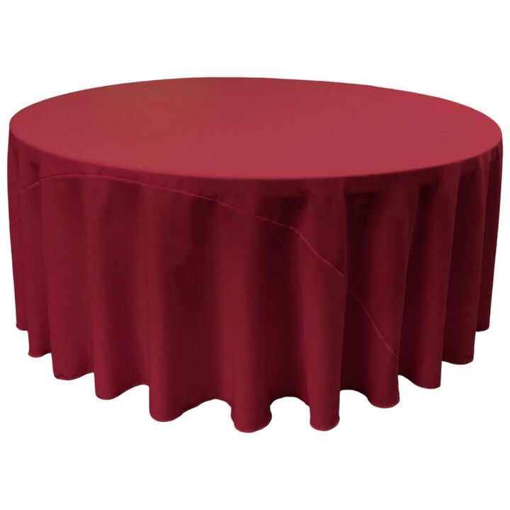 Polyester Poplin Round Tablecloth 132 Inch for Banquet and Dining Tables