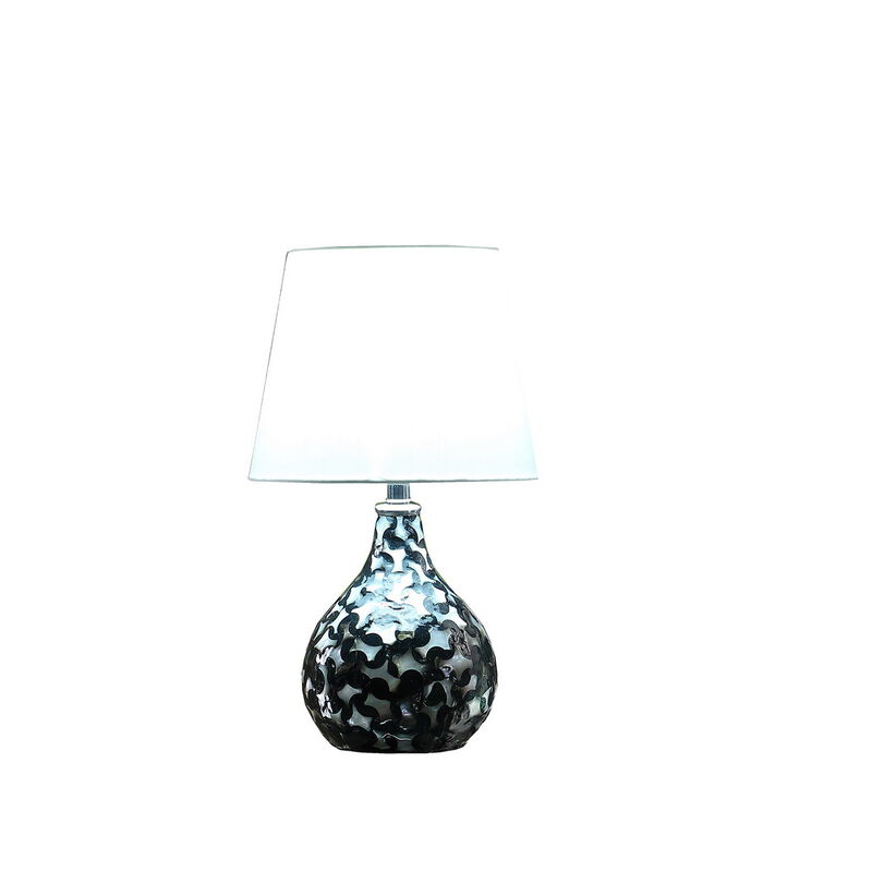 Streamdale 11.5" In Modern Black Seashell Swirl Pattern Mini Polyresin Table Lamp