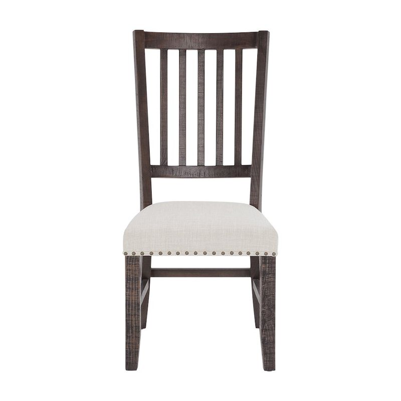 Jofran Willow Creek Distressed Solid Wood Upholstered Slatback Chair (Set of 2)