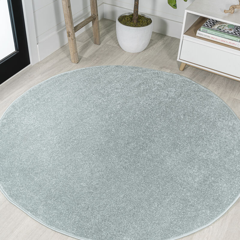 Haze Solid Low Pile Round Area Rug