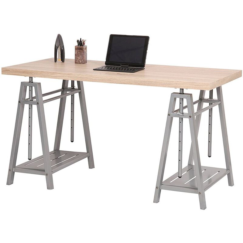 OS Home and Office Furniture Adjustable Height Writing Desk with Sturdy Metal Base image number 0