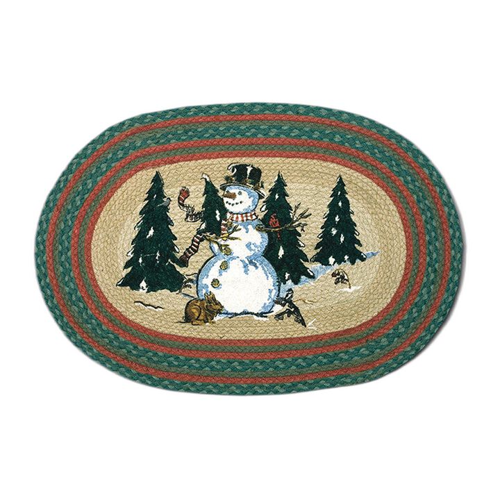 Earth Rugs Op-246 Winter Wonderland Oval Patch 20 X 30